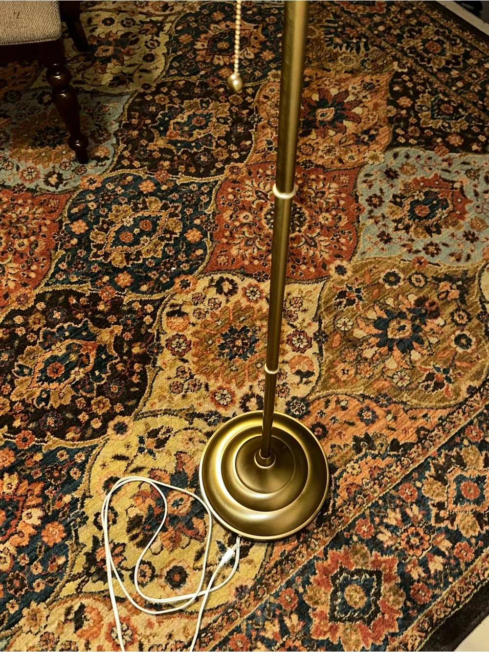 IKEA ARSTID Floor Lamp Gold/White Pull Chain Wall Plug-In